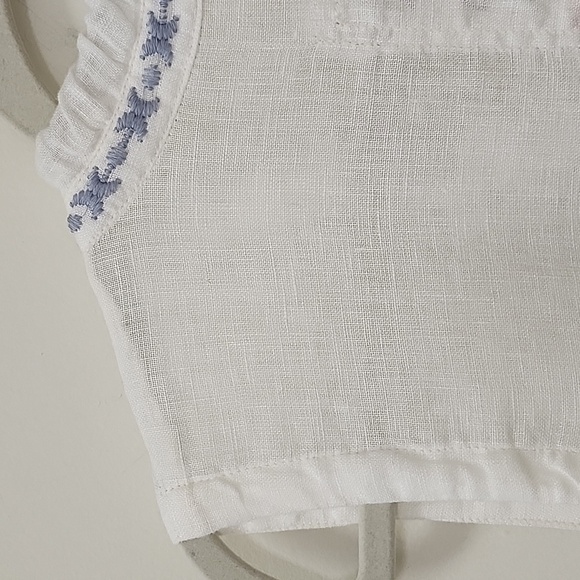 Jonny Was Pete & Greta White 100% Linen Chunky Tassel Boho Drop Waist Dress XS - Picture 13 of 16